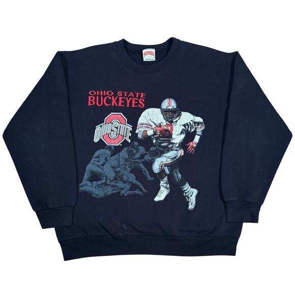 Vintage 90s Ohio State Buckeyes Football Sweatshirt Nutmeg Crewneck USA Made M - Picture 1 of 9